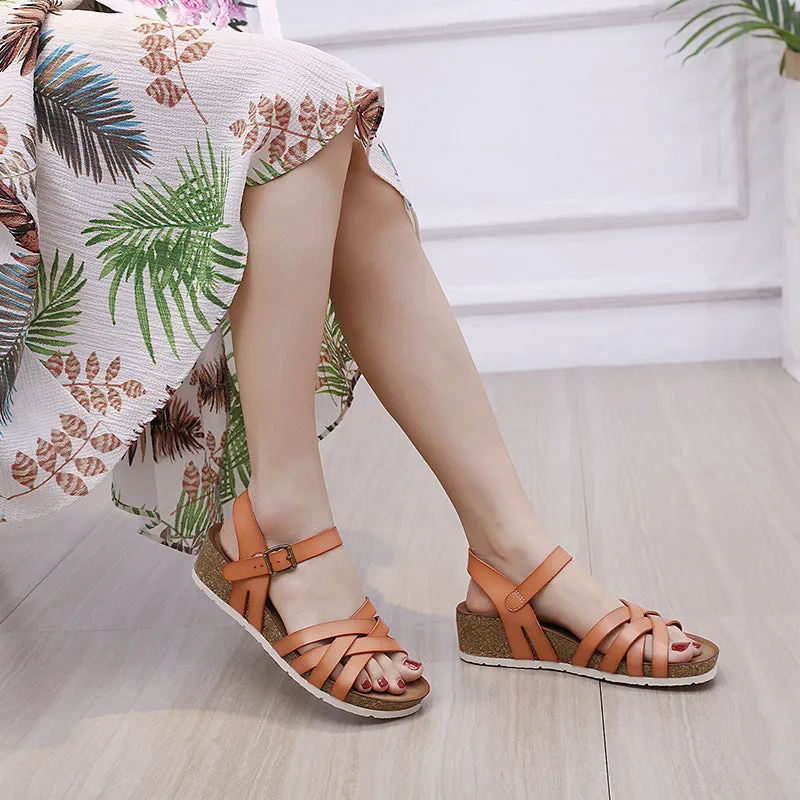 SIKETU | Cork Multiple Straps Wedge Heeled Sandals