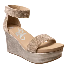STATUS in ROSE GOLD Wedge Sandals
