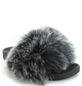 Tutu Slippers Faux Fur Black & Cream