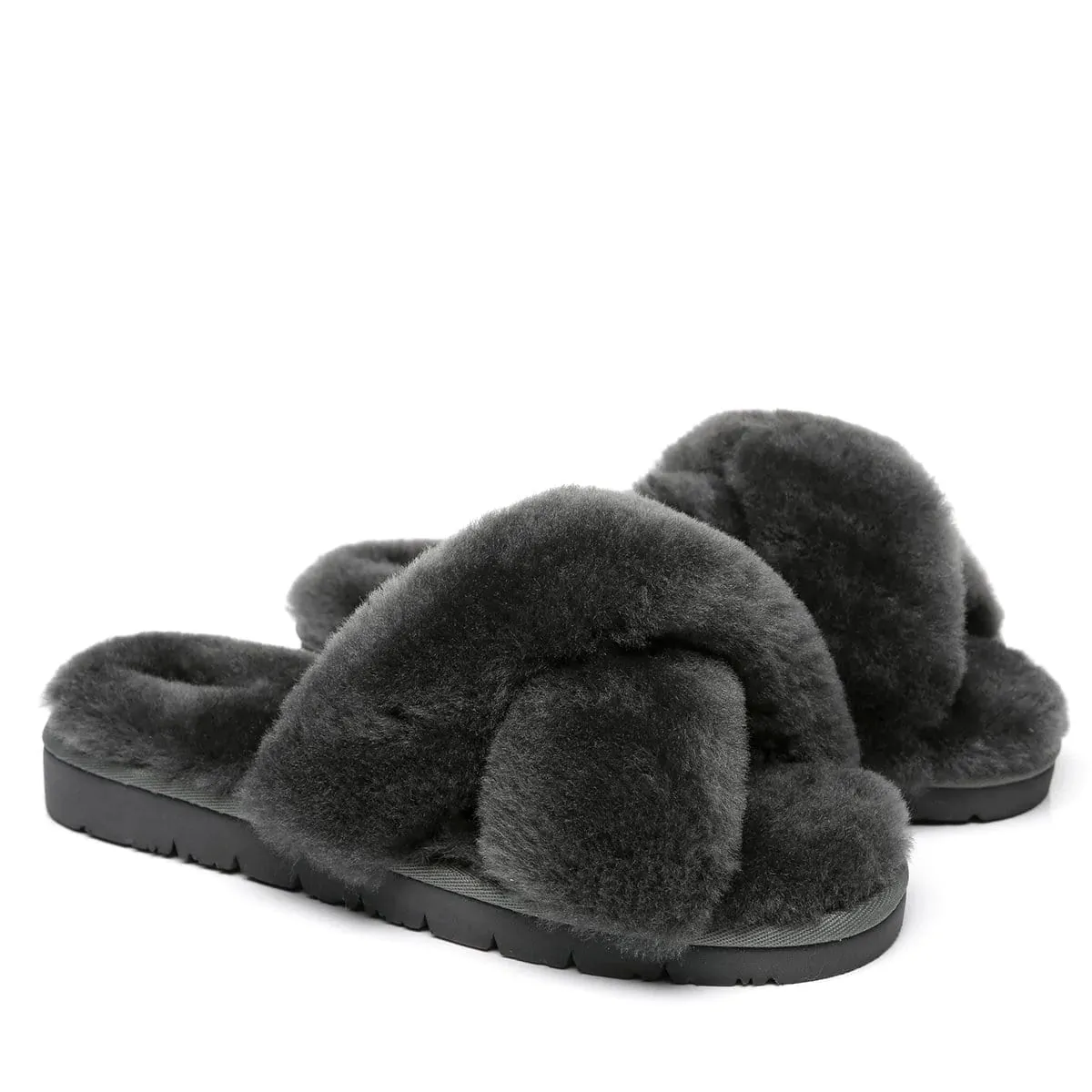 UGG Fluffy Cross Slides
