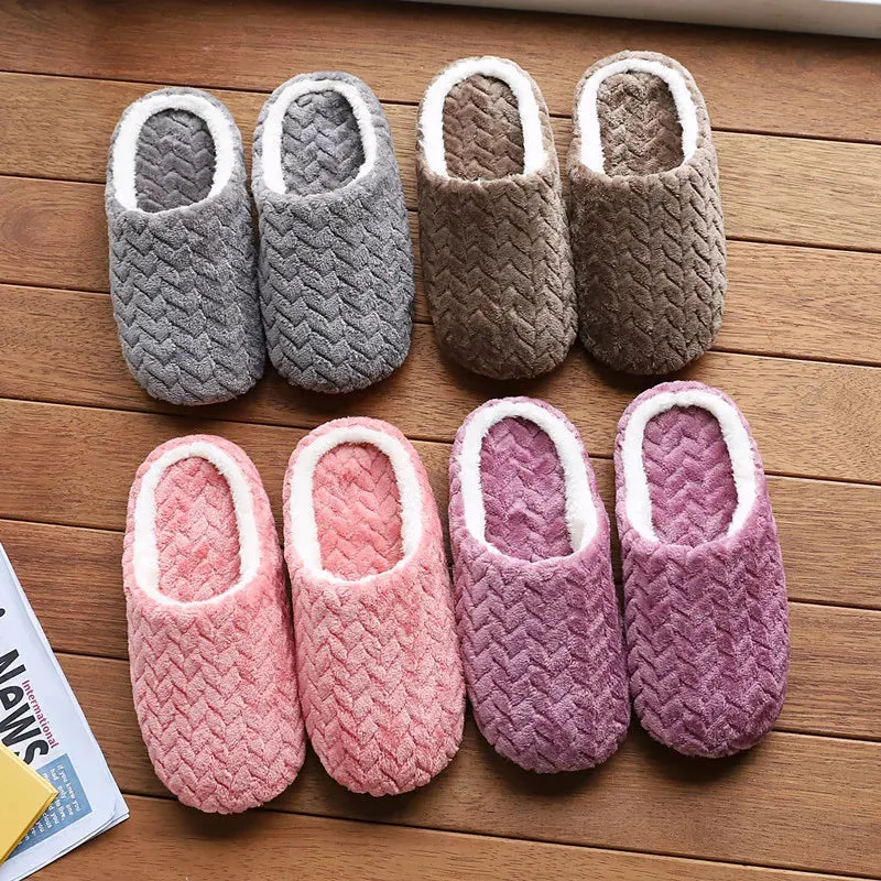 Unisex Fluffy Home Slippers - Non-Slip Indoor Wear