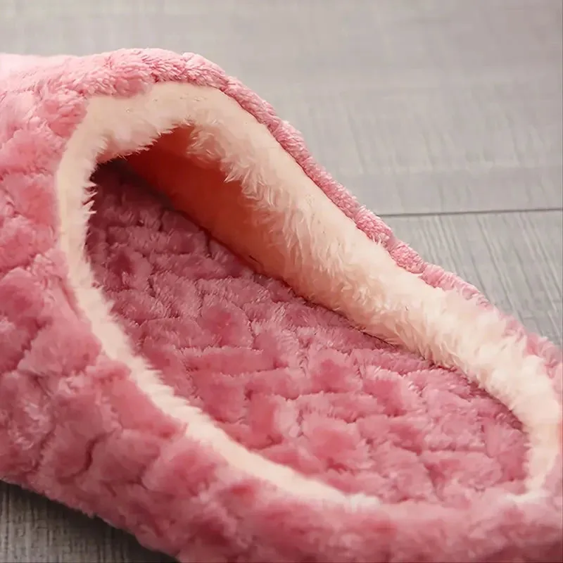 Unisex Fluffy Home Slippers - Non-Slip Indoor Wear
