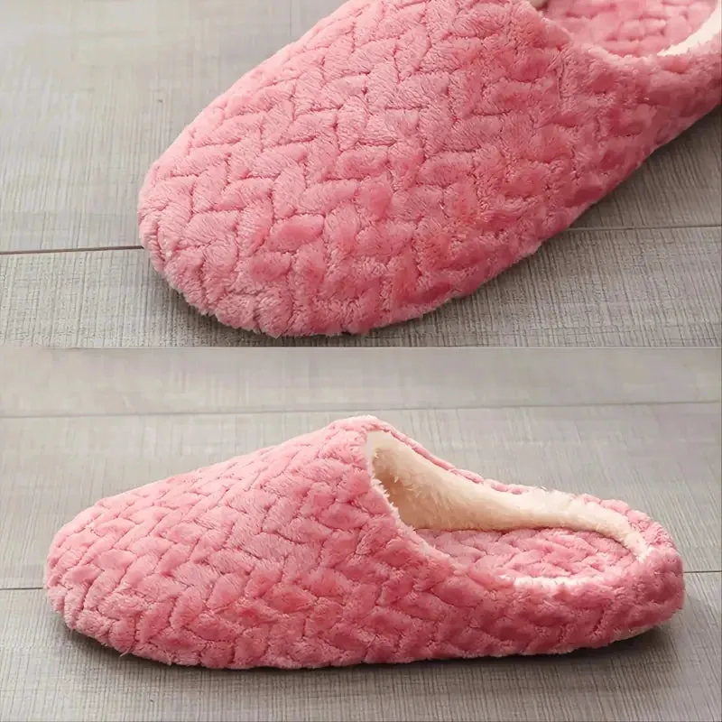 Unisex Fluffy Home Slippers - Non-Slip Indoor Wear