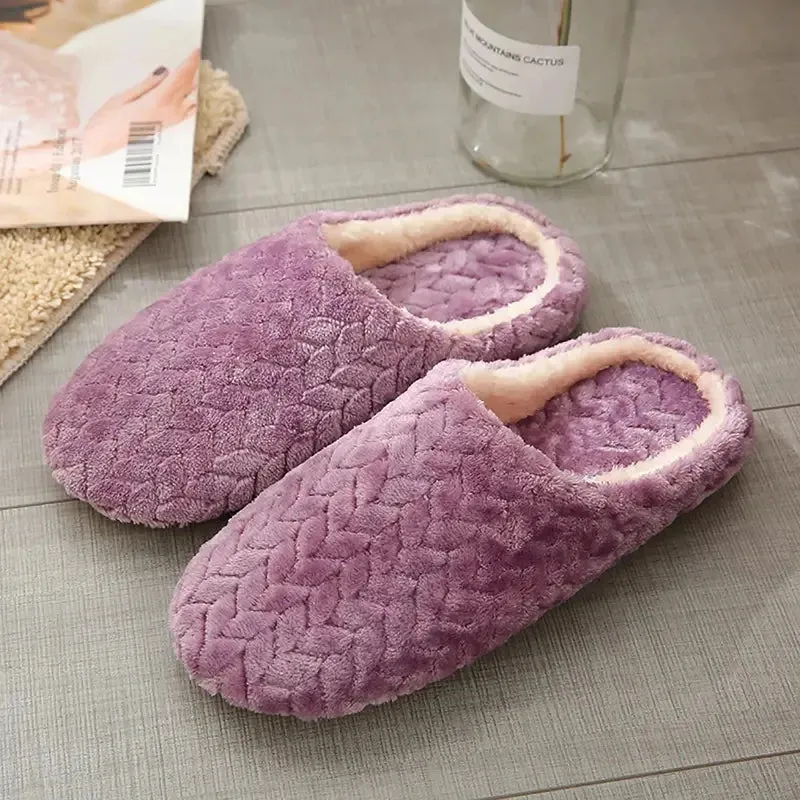 Unisex Fluffy Home Slippers - Non-Slip Indoor Wear