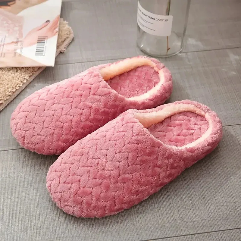 Unisex Fluffy Home Slippers - Non-Slip Indoor Wear