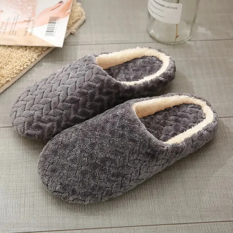 Unisex Fluffy Home Slippers - Non-Slip Indoor Wear