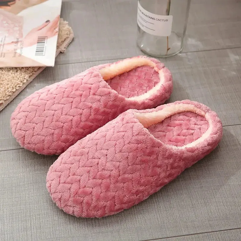 Unisex Fluffy Home Slippers - Non-Slip Indoor Wear