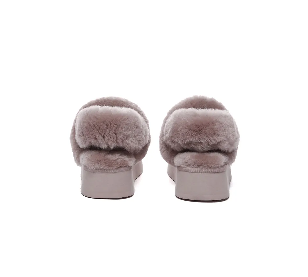 Women Removable Wool Strap Slingback Platform Slippers Musa