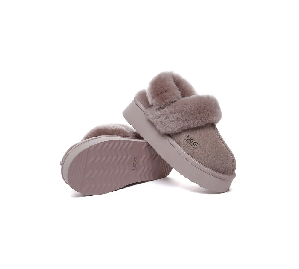 Women Removable Wool Strap Slingback Platform Slippers Musa