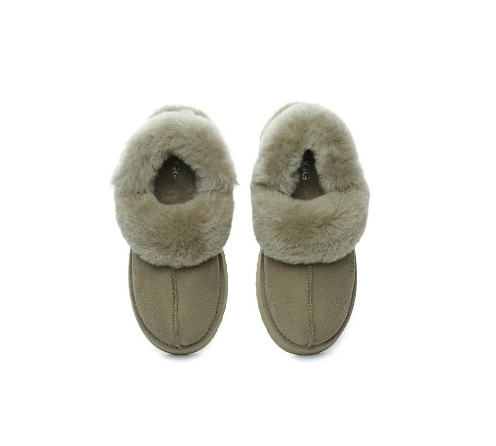 Women Removable Wool Strap Slingback Platform Slippers Musa