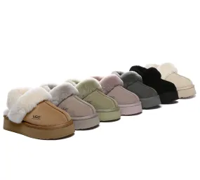 Women Removable Wool Strap Slingback Platform Slippers Musa