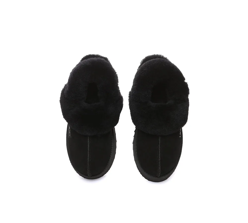 Women Removable Wool Strap Slingback Platform Slippers Musa