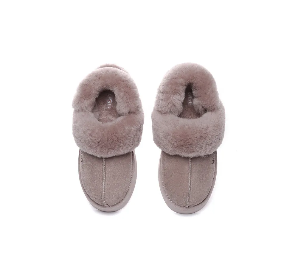 Women Removable Wool Strap Slingback Platform Slippers Musa