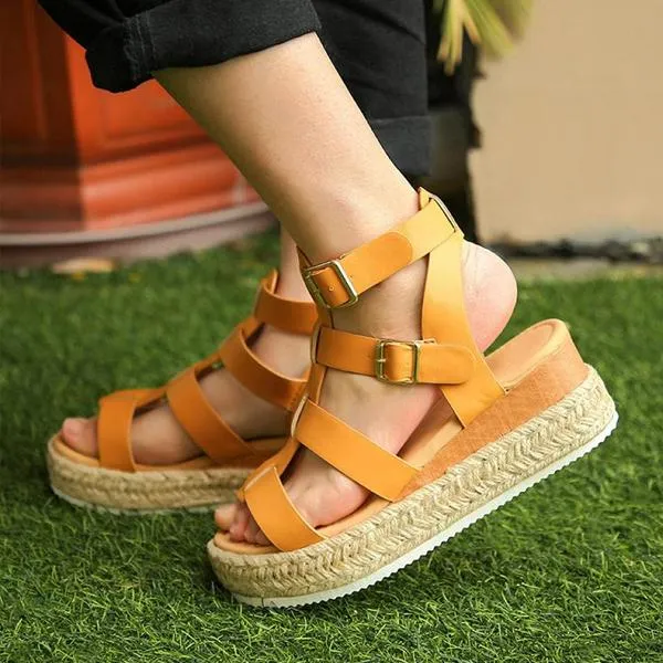 Women's Casual Wedge Round Toe Roman Sandals 01776008S