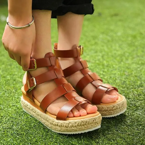 Women's Casual Wedge Round Toe Roman Sandals 01776008S