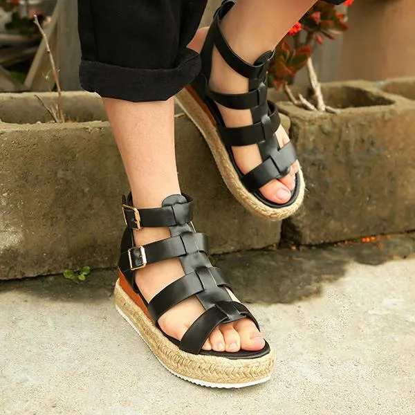 Women's Casual Wedge Round Toe Roman Sandals 01776008S
