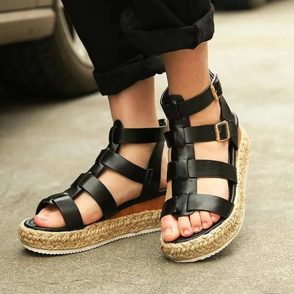 Women's Casual Wedge Round Toe Roman Sandals 01776008S