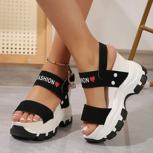 Women's Chunky Heel Open Toe Platform Sandals 36218535C