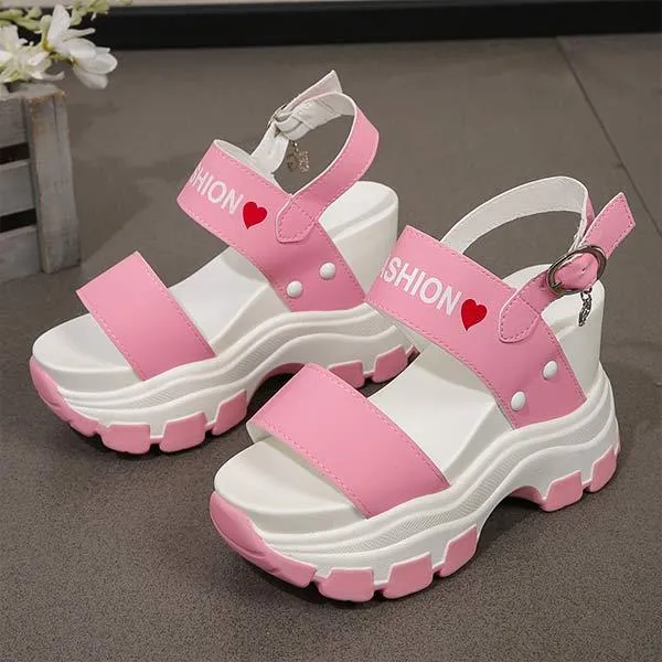 Women's Chunky Heel Open Toe Platform Sandals 36218535C