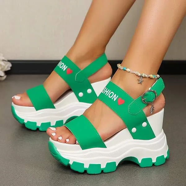 Women's Chunky Heel Open Toe Platform Sandals 36218535C