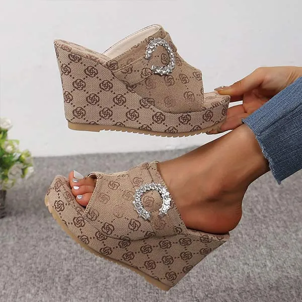 Women's High Heel Platform Wedge Mules 72398281C