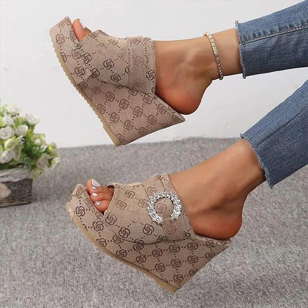 Women's High Heel Platform Wedge Mules 72398281C