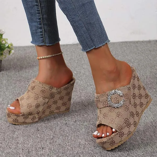 Women's High Heel Platform Wedge Mules 72398281C