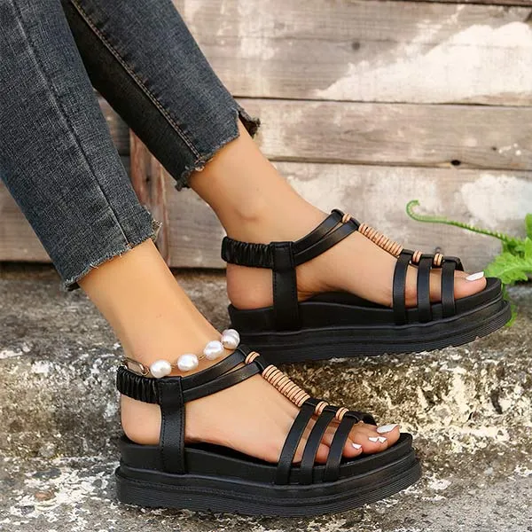 Women's Open Toe Hollow Roman Sandals 75889206C