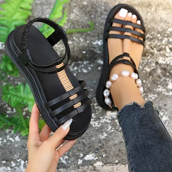 Women's Open Toe Hollow Roman Sandals 75889206C