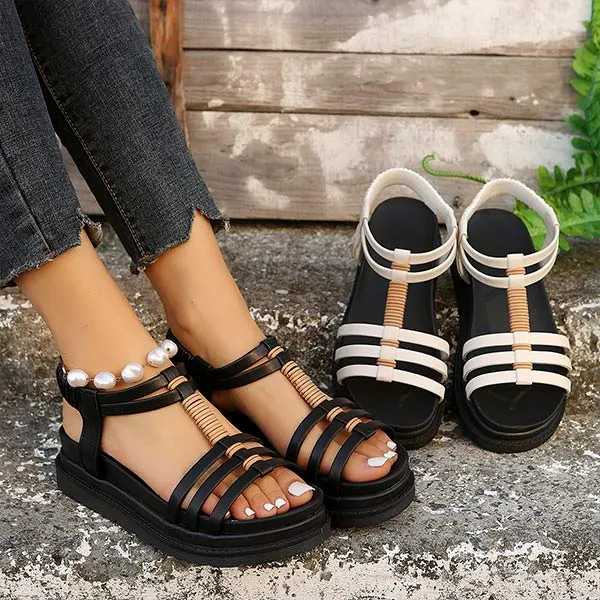 Women's Open Toe Hollow Roman Sandals 75889206C