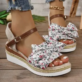 Women's thick-soled linen sandals 22840320C