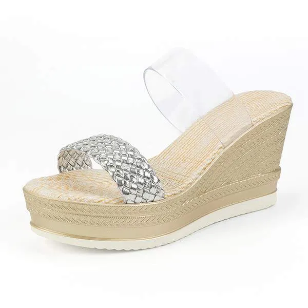 Women's Transparent Platform Platform Wedge Slippers 04129143C