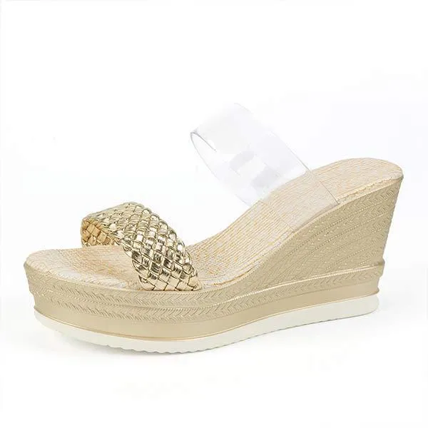 Women's Transparent Platform Platform Wedge Slippers 04129143C