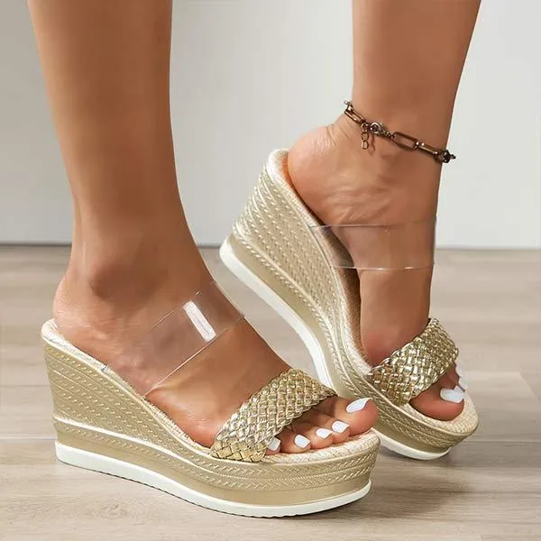 Women's Transparent Platform Platform Wedge Slippers 04129143C